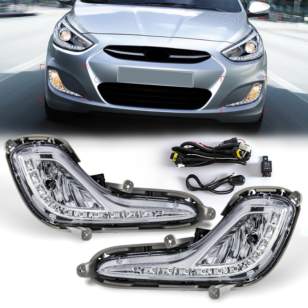 For Hyundai Accent 2012 2013 2014 2015 2016 2017 DRL LED Daytime ...