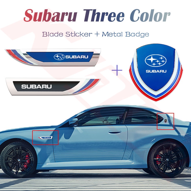 4-piece Set Subaru 3 Colors 3D Metal Body Stickers Fenders Side Label ...