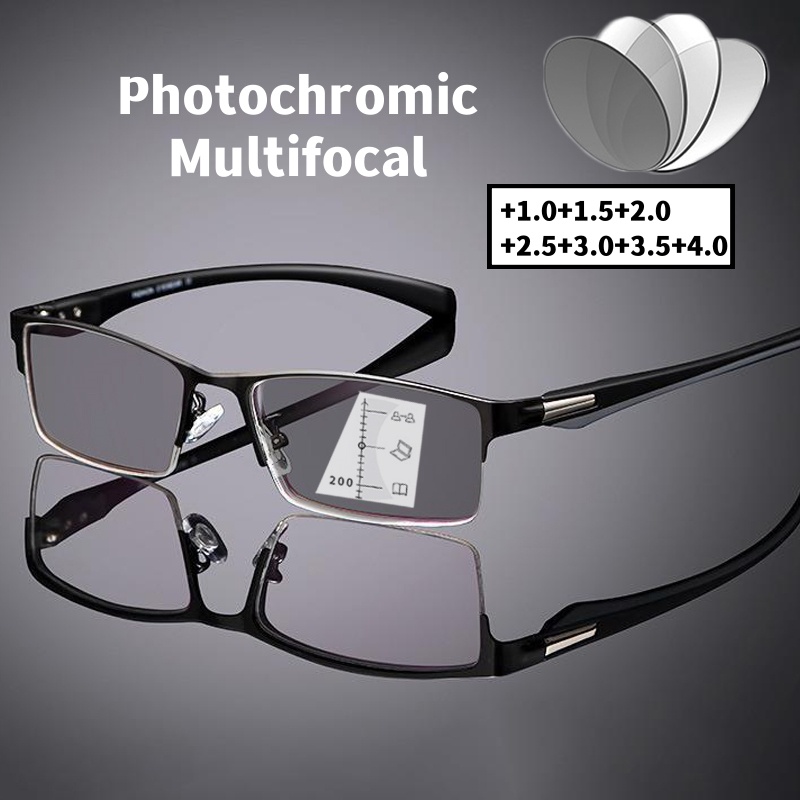 Business Progressive Multi-Focus Reading Glasses Fashion Myopia ...