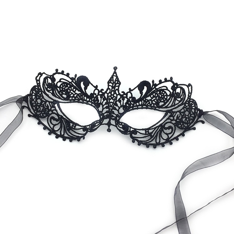 Black Lace and Diamond Mask Film & Television Style Half Face Ladies ...