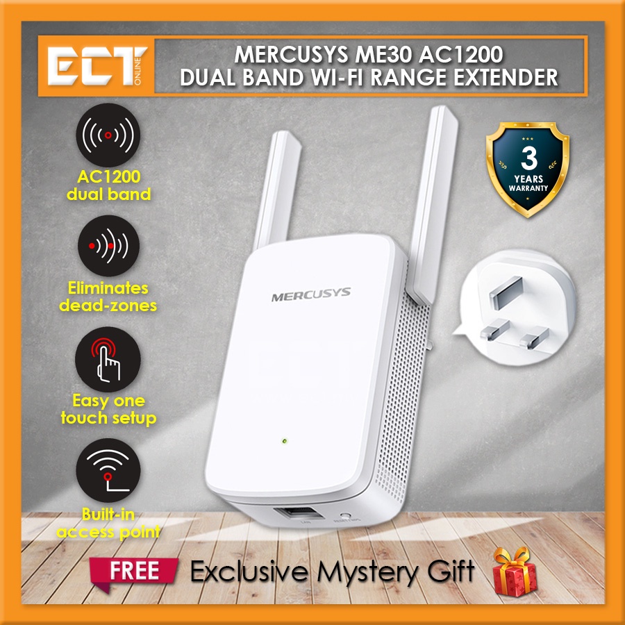 Mercusys TP-Link ME30 AC1200 Dual Band WiFi Range Extender with Acess ...