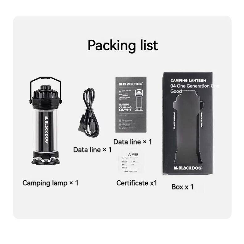 BLACKDOG STARFIRE Black Mini LED Lamp Outdoor Camping USB Charging ...