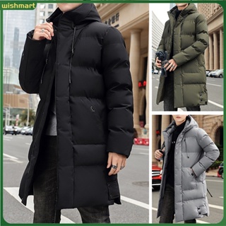 Winter Jacket Men Mid-length Thickened Warm Hooded Padded Jackets