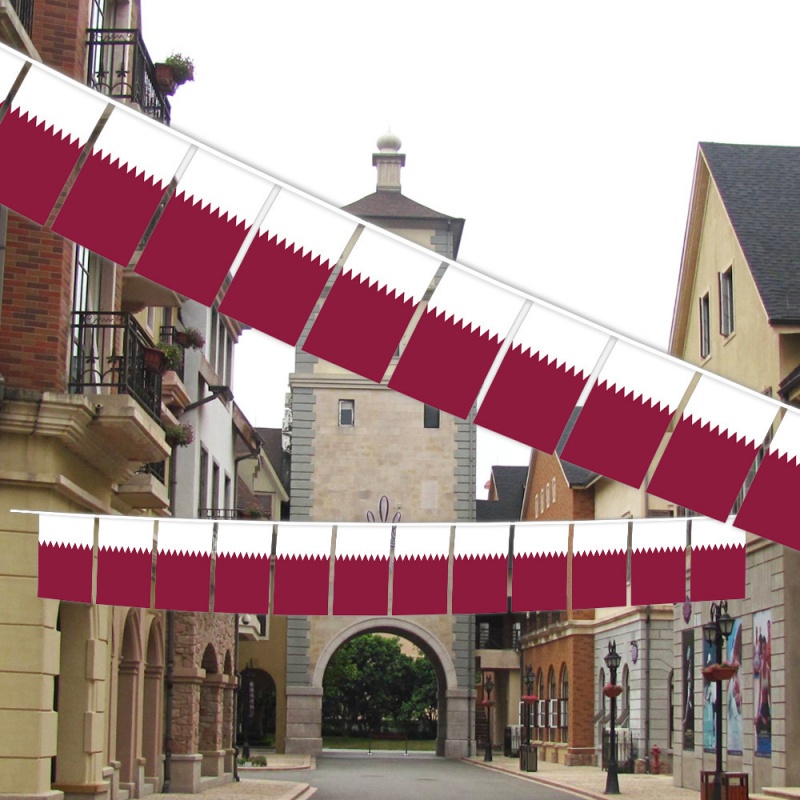 Qatar Flag String Banner National Country Flag Hanging Flags | Shopee ...
