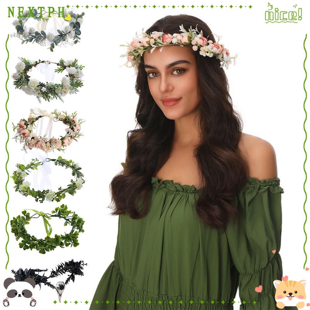 Nextph fairy flower leaf headbands simulated costume cosplay black