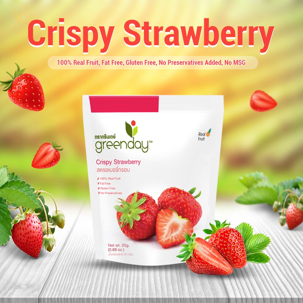 SIMPLE SUPPLIES Greenday Crispy Strawberry 100% Real Fruit (25g ...