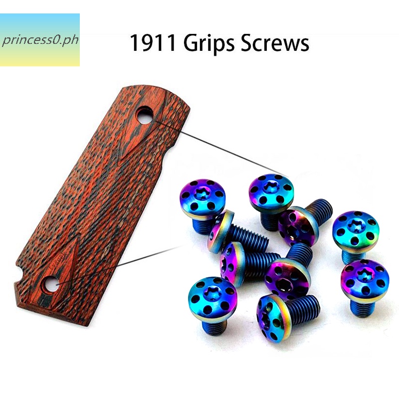 Princes 4pcs 1911 Grips Screws Stainless Steel CNC T8 Screw Roasg blue ...