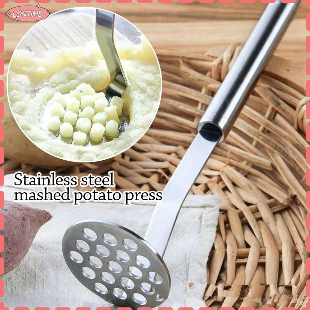 LONTIME STORE Mud Presser, 19 Mesh Holes Stainless Steel Potato Masher