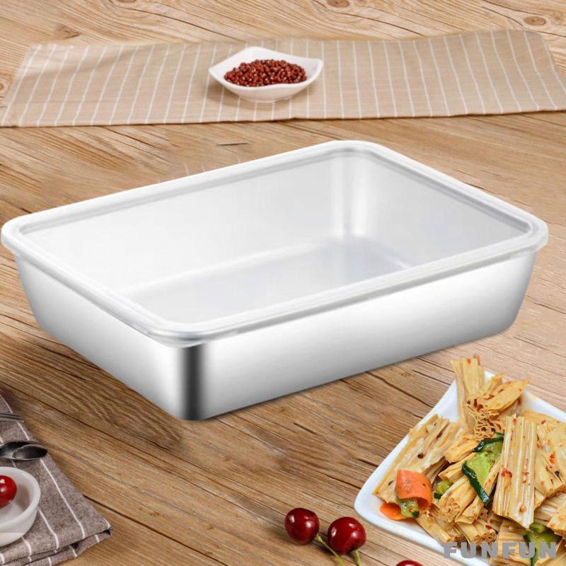 [Funfun1] Stainless Steel Plate Serving Tray with Cover Fruit Organizer