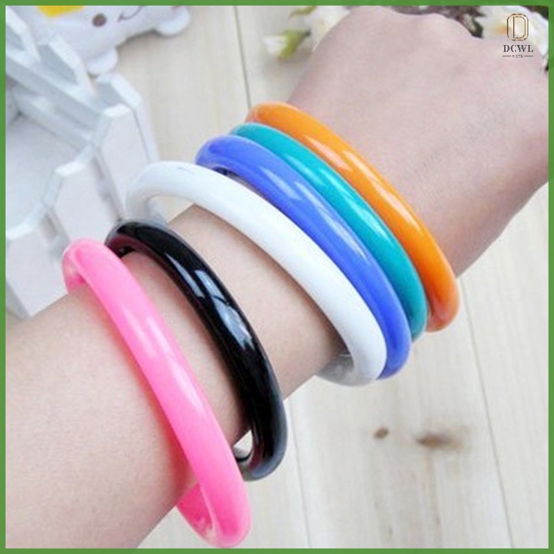 6 Pcs Kids Bracelets Silicone Candy Color Bangle Costume Plastic ...
