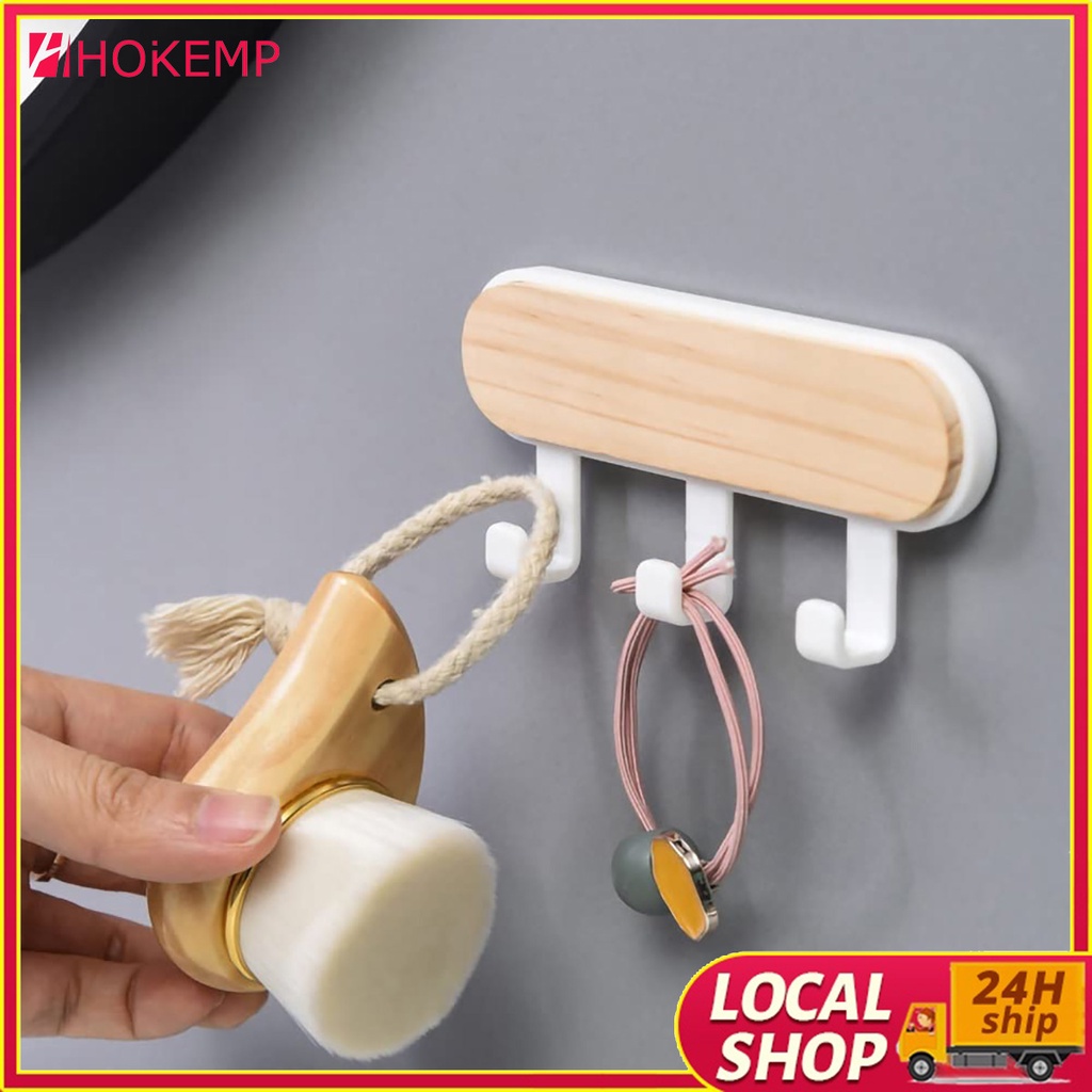 Sabitan ng mga Sandok Wood Key Organizer Wall Mounted Adhesive Hook for ...