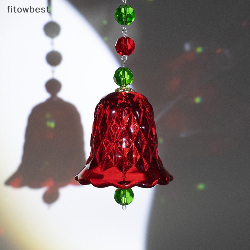 Fbph Christmas Crystal Wind Chimes Hanging Suncatcher Wind Music Bell
