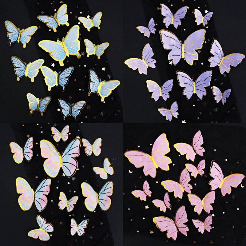 12pcs 3D Simulation Butterfly Sticker Home Decoration Refrigerator