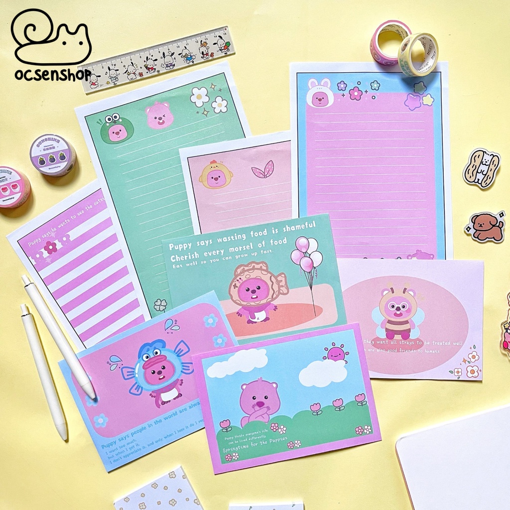 Loopy letter writing paper Set (4c) | Shopee Philippines