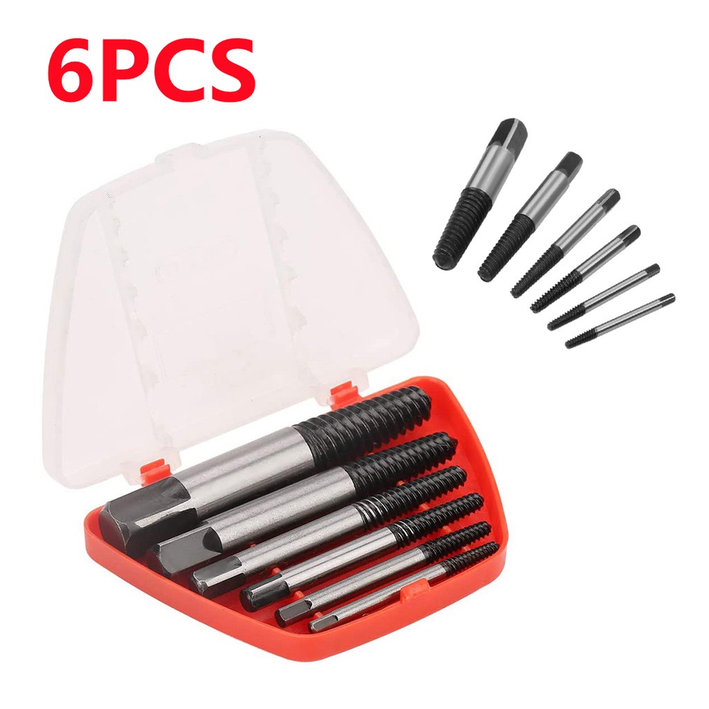 VCT 5-Piece Screw Extractor Set With Drill Bits & Guide - Broken Bolt Remover