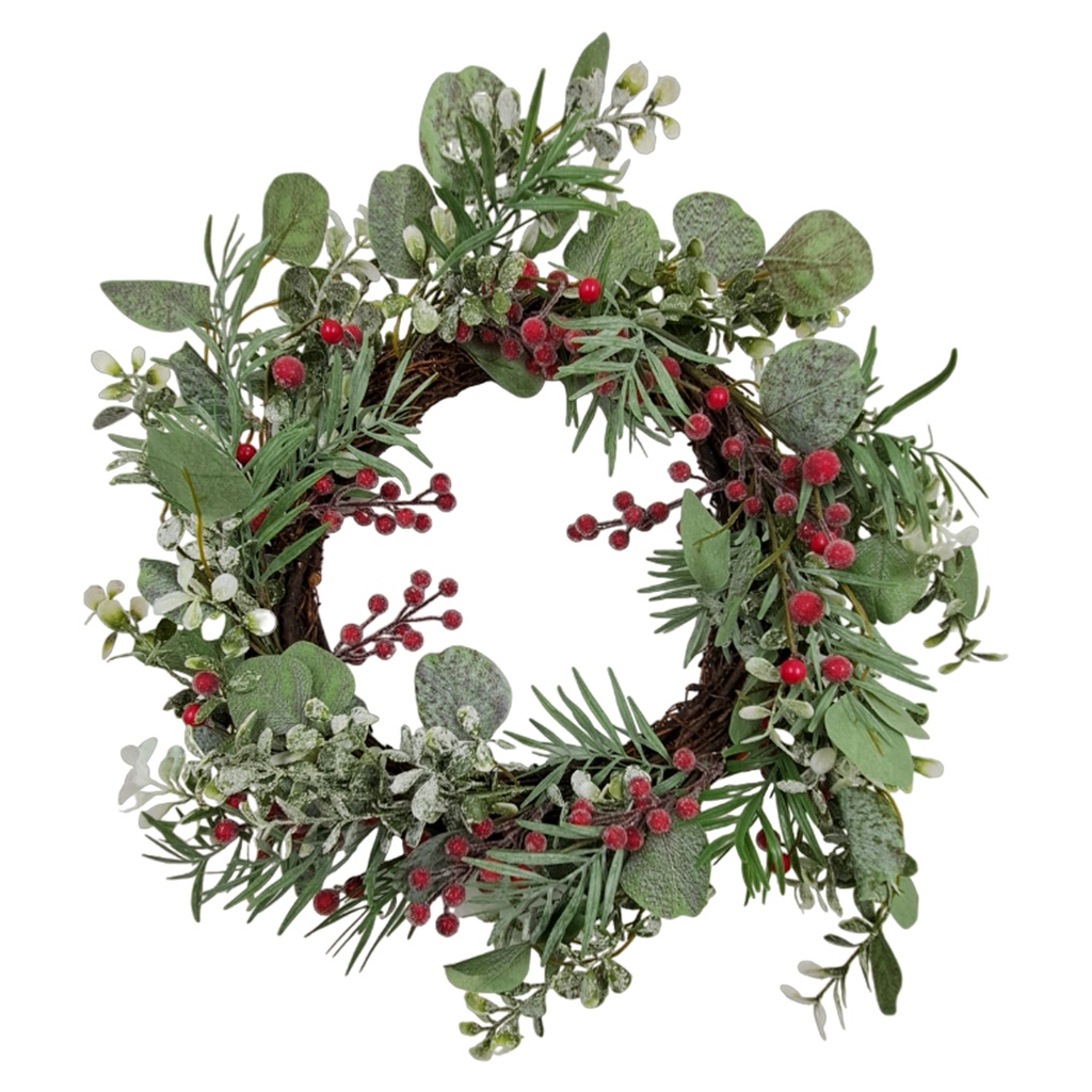 Wreath, Red Berries/Eucalyptus Leaves | Shopee Philippines