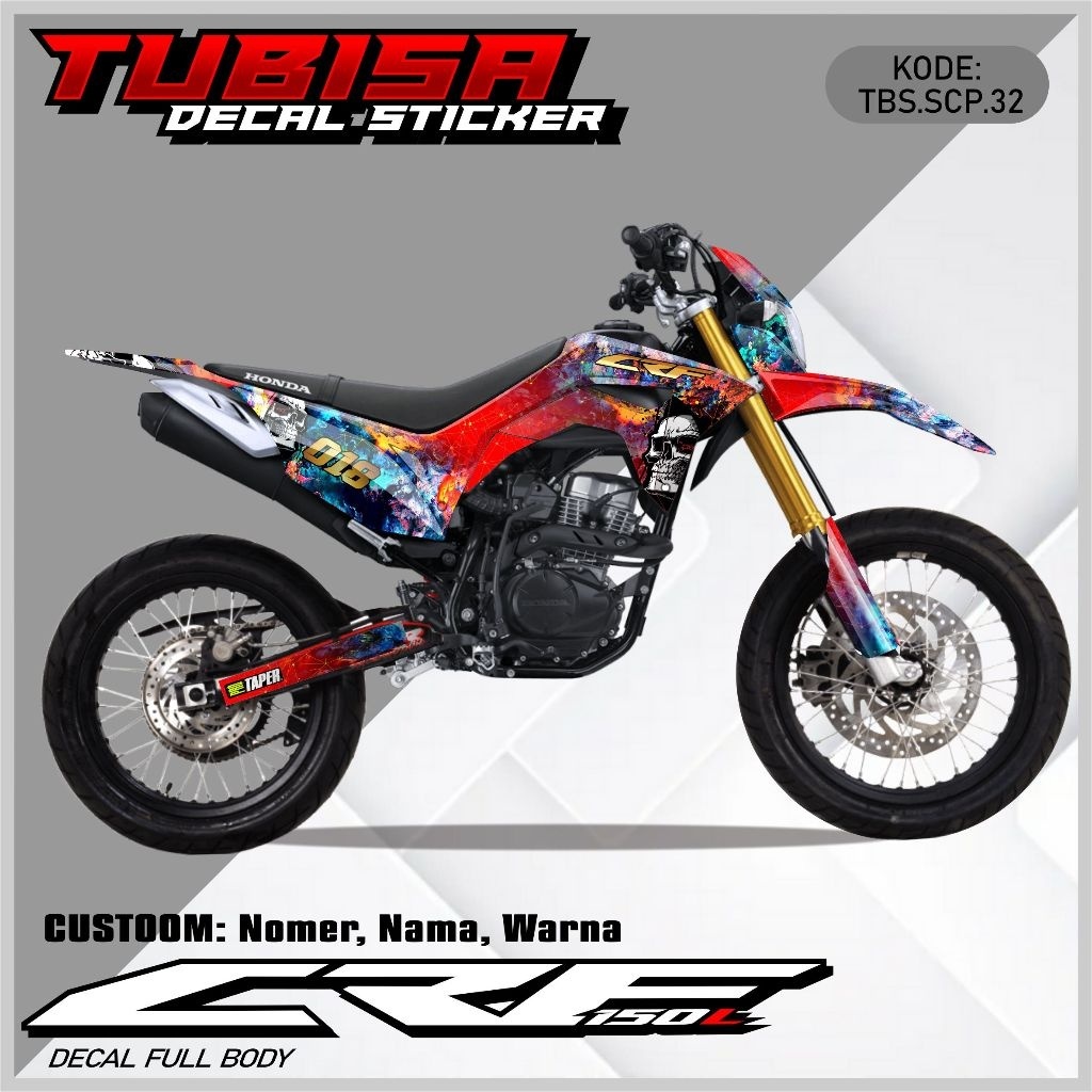 Decal Sticker Sticker Variation Full Body CRF 150 L Premium Racing. Tbs ...