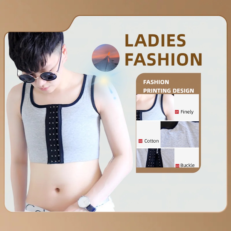 Student Sports Bra Breast Binder Tomboy FTM Bandage Chest Breast Tank