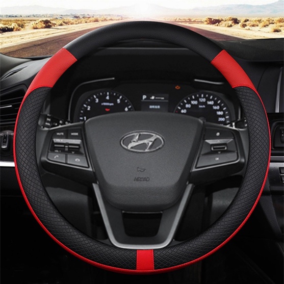Hyundai Carbon Fiber Steering Wheel Cover 38cm Fit for Hyundai Kona Eon