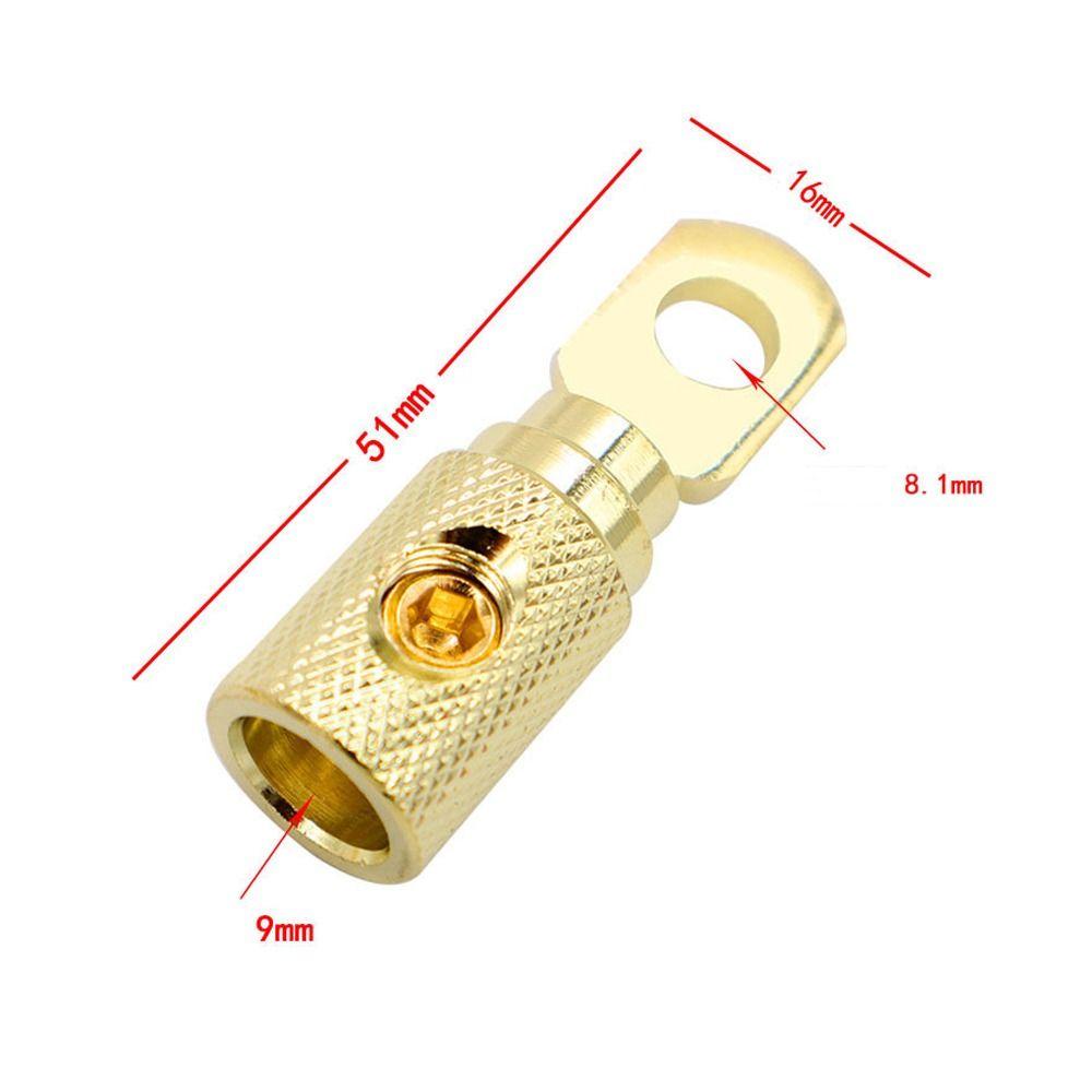 PISTA 4 Gauge Terminals, Yellow Gold-plated Gold Ring Set Screw, High ...