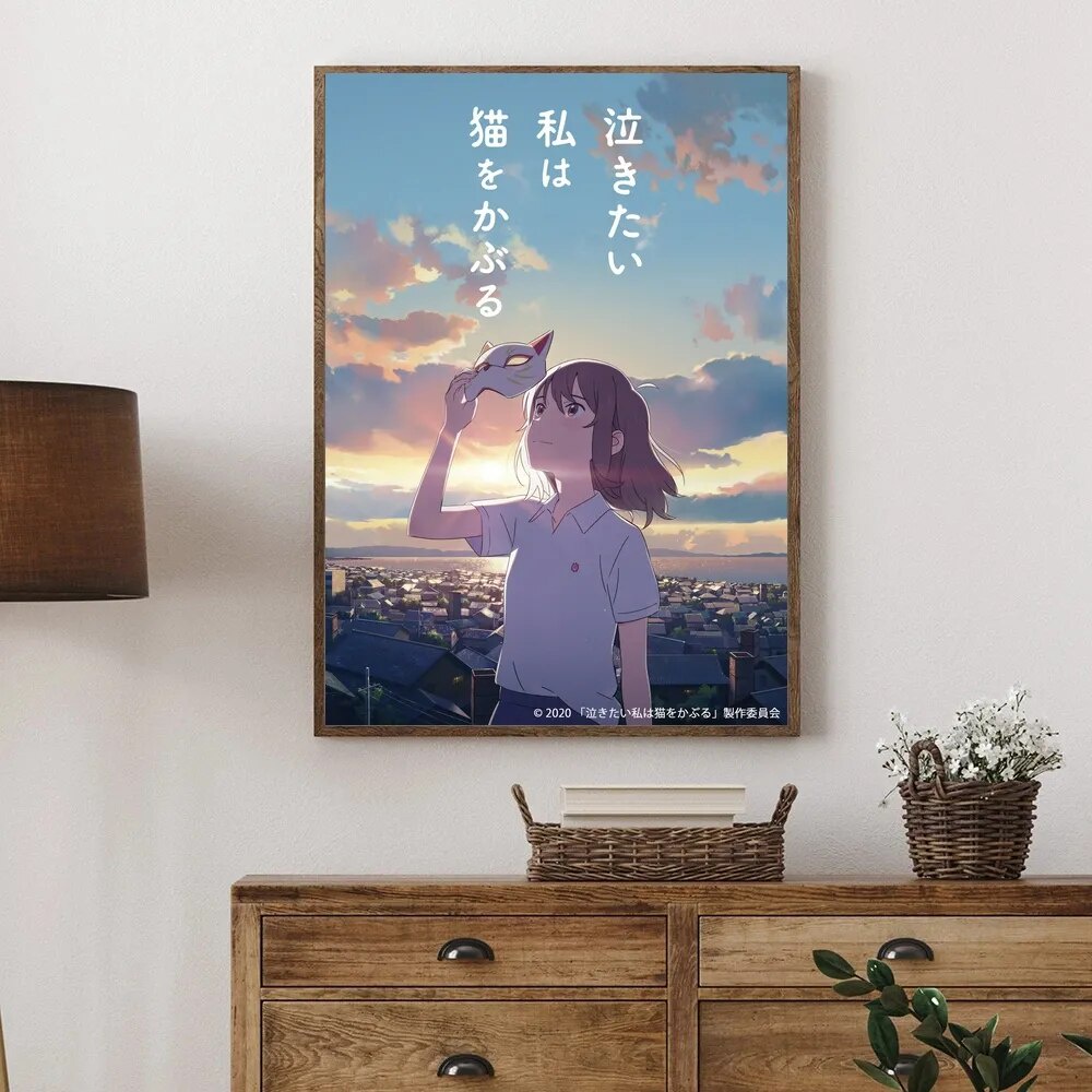 A Whisker Away Anime Movie Poster Cover Retro Home Mural Decoration