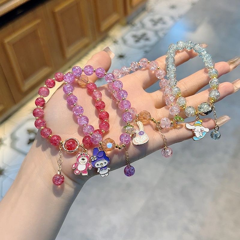 Sanrio Y2K Hello Kitty Crystal Bracelet Kuromi Cinnamoroll Pochacco ...