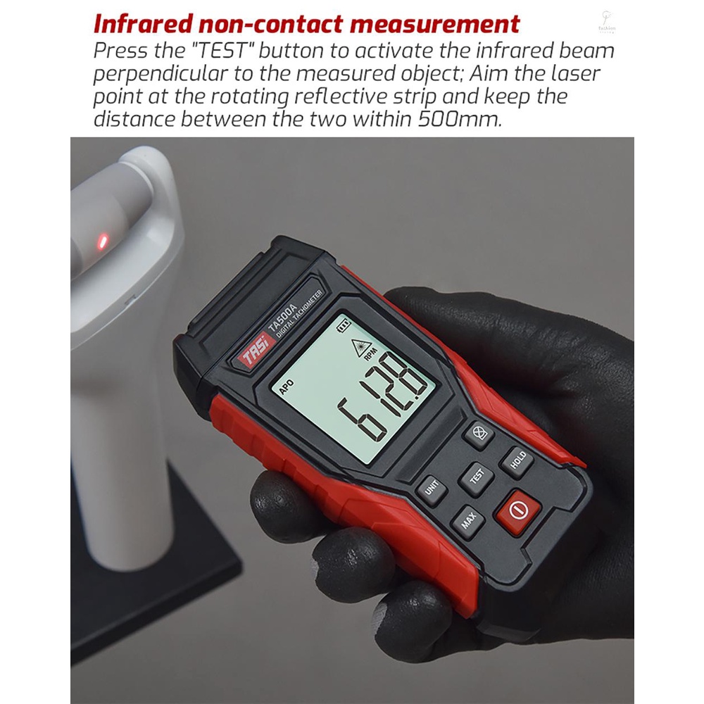 FLP TASI Digital Tachometer Non-Contact Mini RPM Tester Meter LCD ...