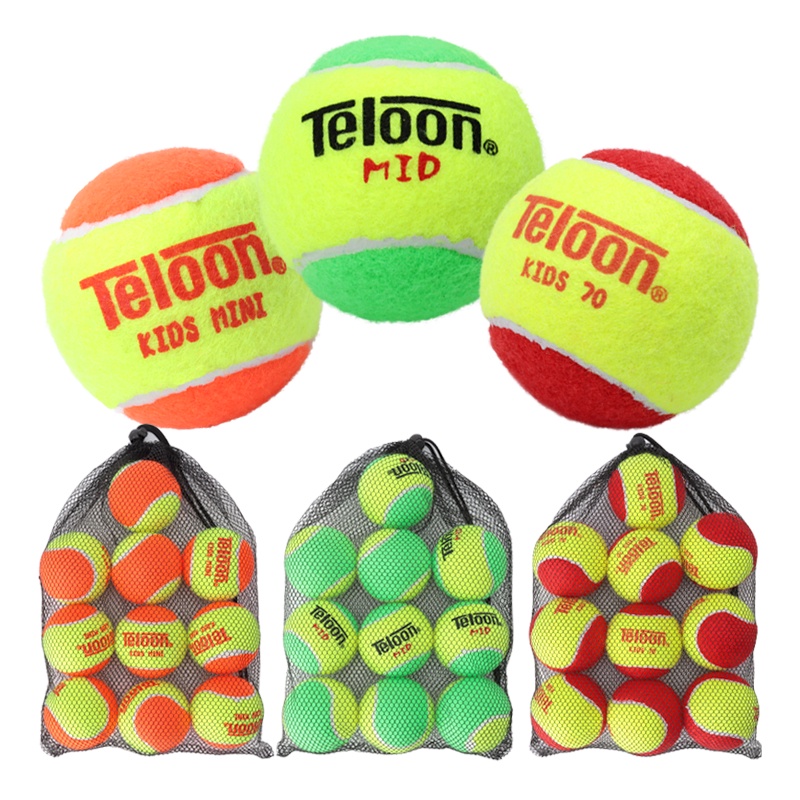 10Pcs Tennis Balls for Kids Teloon Stage 1/2/3 Red Orange Green for