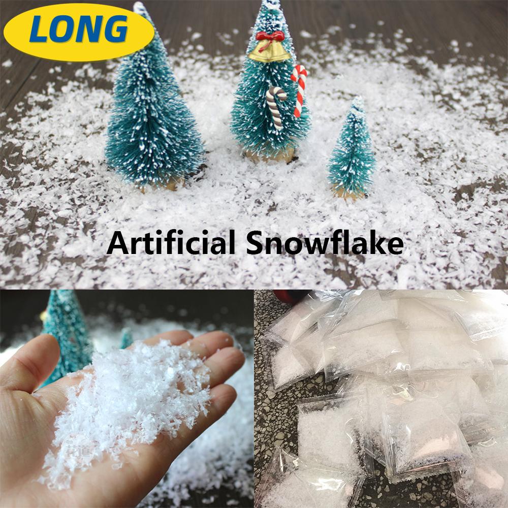 LONNGZHUAN Artificial Snow Snowflakes, 50g White Fake Snow Powder