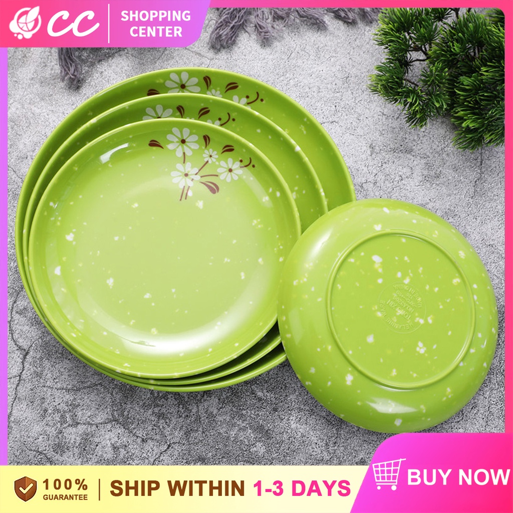Break-resistant Trendy Floral Melamine Plate Dinner Tableware Plates  Lightweight Safe for Kids