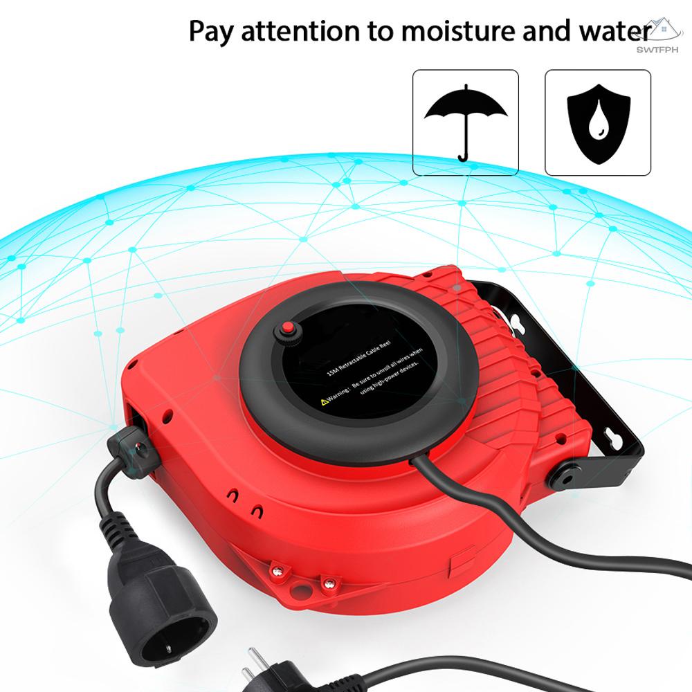 Retractable Extension Cord Reel, 50 FT Heavy Duty Power Cord