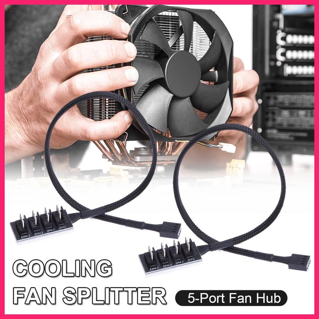 PWM Fan Hub PC CPU Cooling Case Fan Extension Splitter Adapter Cable