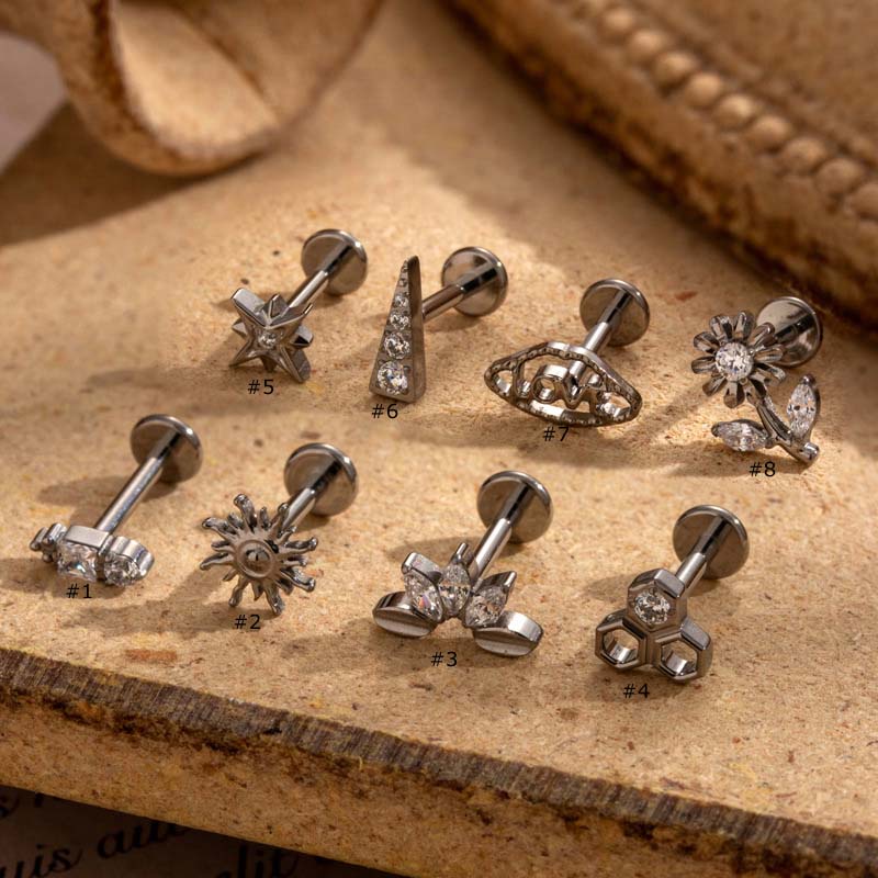 1 Piece G23 Titanium Labret Stud Lip Fresh Piercing 16gauge Cartialge ...