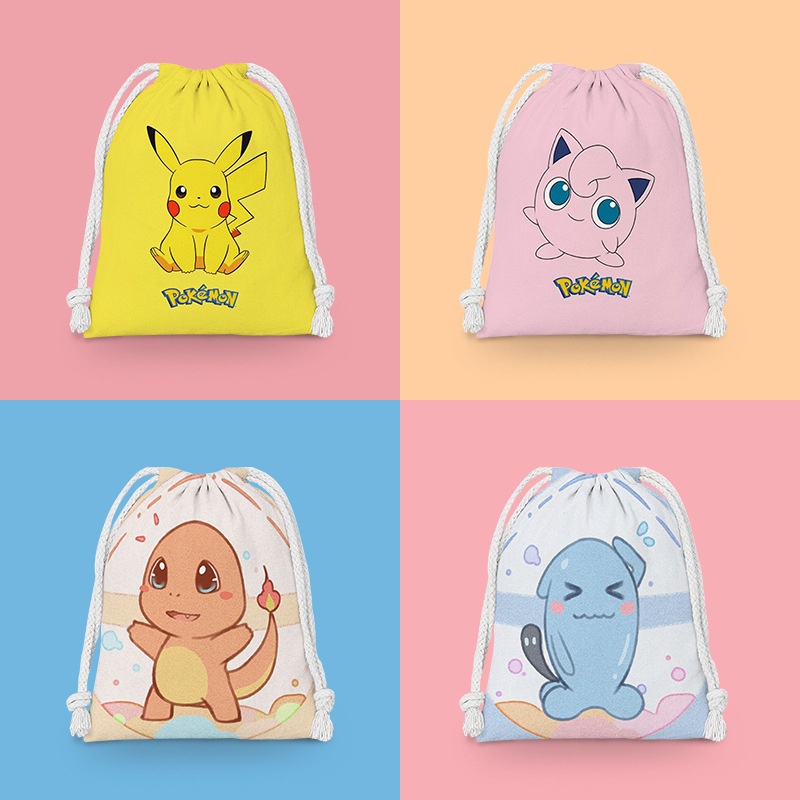 POKEMON Backpack Drawstring Bag Pikachu Series Cartoon Anime Action ...
