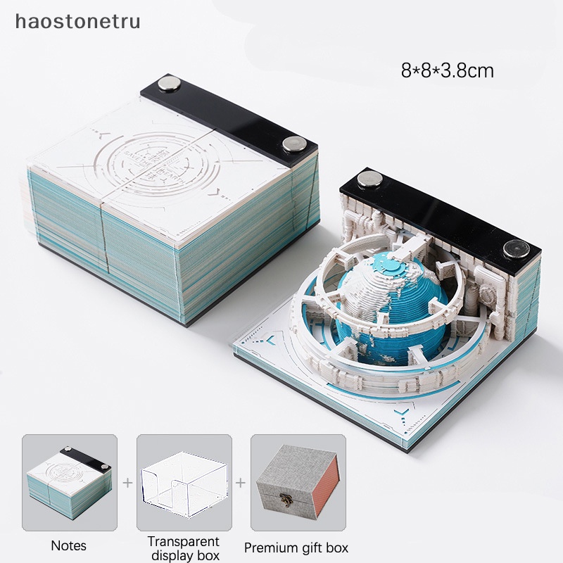 3D Calendar Memo Pad Creative Desk Calendar Notes DIY Paper Carving Art Crafts | Australia
