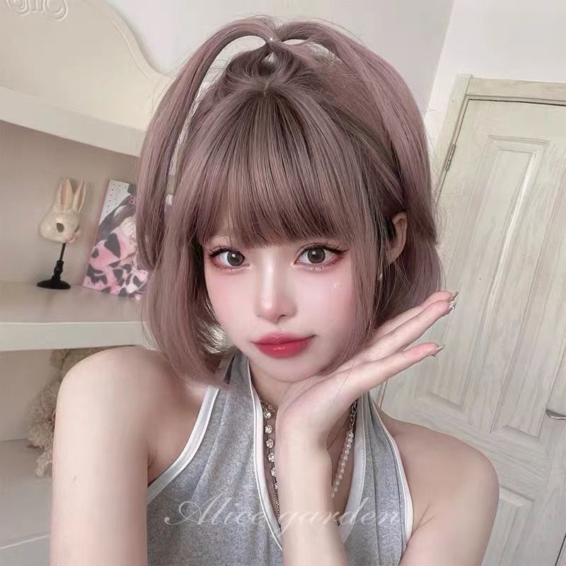 Purple Taro Matte Pink Wigs For Women Heat-resistant Synthetic - Main Image