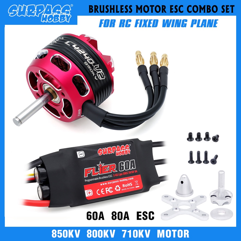 SURPASS HOBBY Motor ESC C42 Series V2 850KV 800KV 710KV Brushless ...