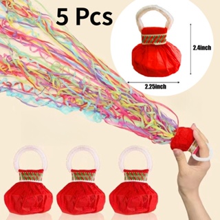 5 pcs Hand Throw Paper Streamers Magic Confetti Poppers