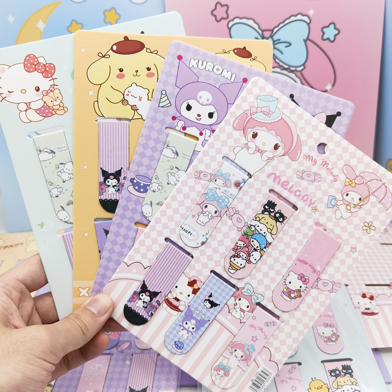6 Pieces/Set - Sanrio Magnetic Bookmarks, Cute Sanrio Cartoon Pattern Kuromi Cinnamoroll ...