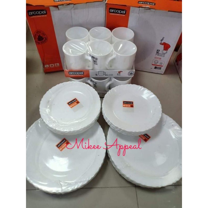 ♟Arcopal 36pcs Dinner Set (Plain White) (ON HAND) Shopee Philippines