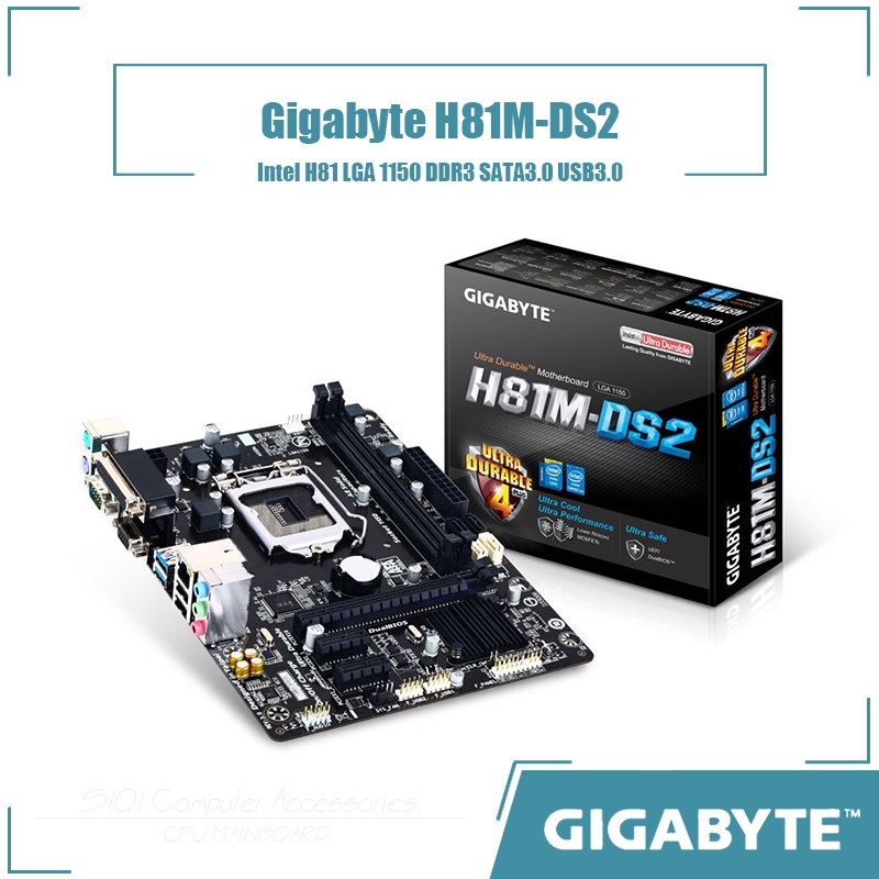 Gigabyte H81MDS2 Motherboard Intel H81 LGA 1150 DDR3 SATA3.0 USB3.0