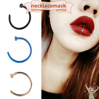 2Pcs/Set Fashionable Ball Decor Labret Lip Ring & 1pc Tool Stainless Steel for Women & Men No Piercing Needed Septum Body Jewelry,one-size