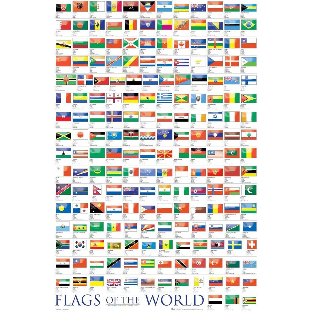 Flags of The World Decorative Educational Poster Print X | Shopee ...
