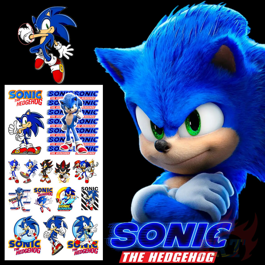 1Sheet Sonic The Hedgehog Mini Temporary Tattoo Stickers Waterproof ...