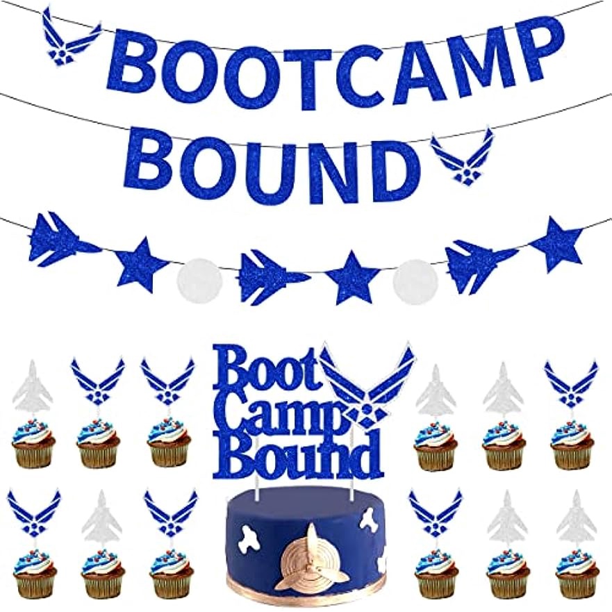 JOYMEMO Air Force Bootcamp Bound Party Decorations Glitter Bootcamp ...