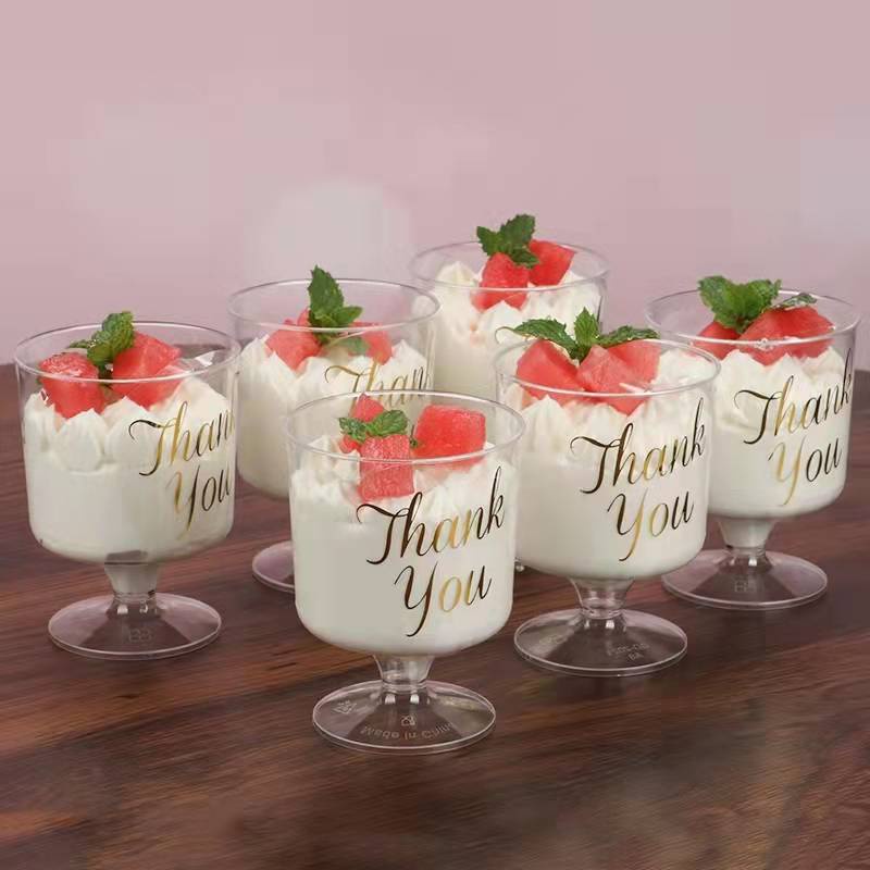 10pcs Disposable Dessert Cup Birthday Party Cake Cup Plastic Cup Jelly