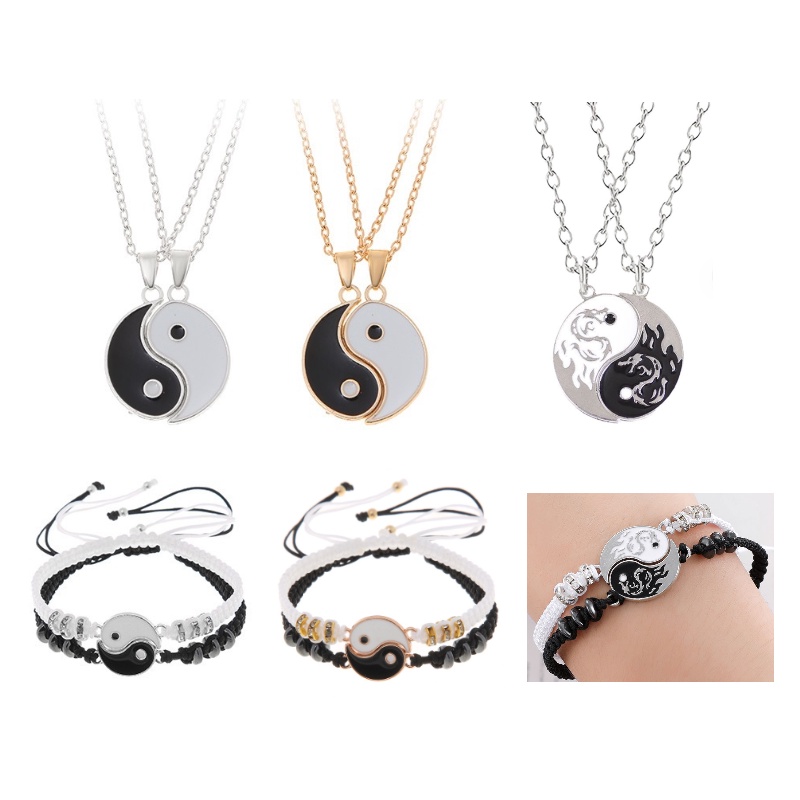 HLenyoy 2 Matching Yin Yang Bracelets Ajustables D'amitié, Relation, Petit Ami Petite Amie Et De Meilleur Ami Pour La Saint-Valentin