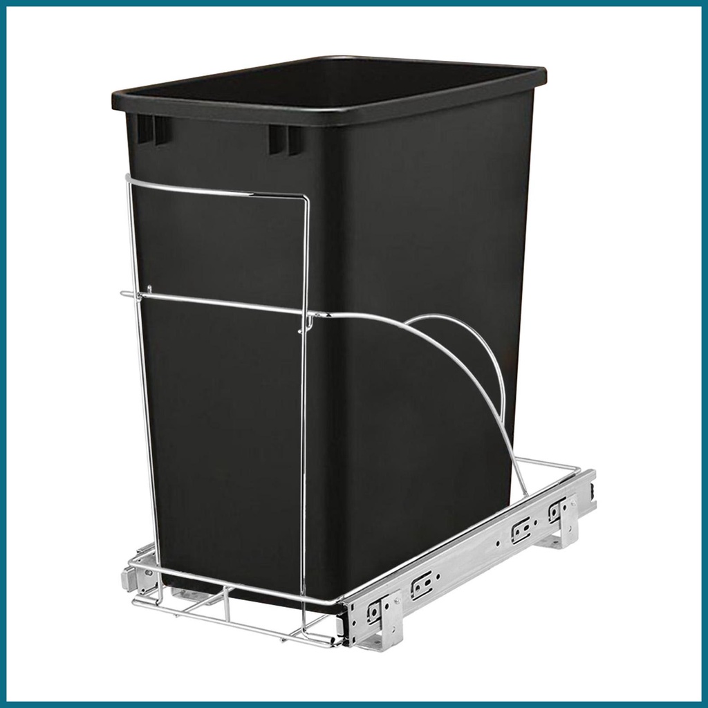 7.6 Gallon Pull Out Trash Can SlidesEasy-Installation Chrome Garbage ...