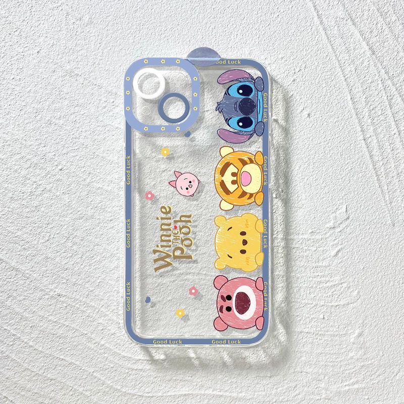 Winnie the Pooh Lotso Ponto Lilo Stitch Luxury Sweetheart Casing IPhone  15 14 13 12 Pro Mini 11 PRO MAX Xs Max XR Plus Soft TPU Camera