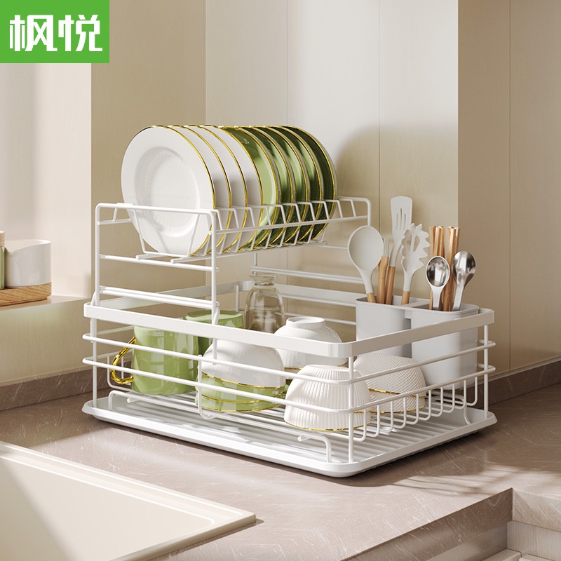 Adjustable doubledeck tray holder storage drawer